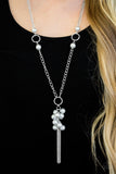 Paparazzi VINTAGE VAULT "Hit The Runway" Silver Necklace & Earring Set Paparazzi Jewelry