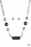 Paparazzi "All About Attitude" Silver Necklace & Earring Set Paparazzi Jewelry