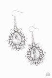 Paparazzi "Diva Decor" White Earrings Paparazzi Jewelry