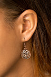 Paparazzi "Flower Patch Perfection"Copper Floral Filigree Earrings Paparazzi Jewelry