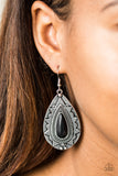 Paparazzi "Cavalier Canyoneering" Black Earrings Paparazzi Jewelry