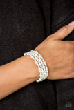 Paparazzi "Classic Confidence" White Pearl Silver Bead Bracelet Paparazzi Jewelry