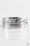 Paparazzi "Magnificent Gleam" SIlver Etched Stacked Bangle Bracelet Paparazzi Jewelry