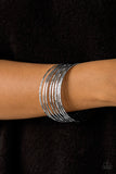 Paparazzi "Magnificent Gleam" SIlver Etched Stacked Bangle Bracelet Paparazzi Jewelry