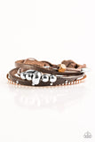 Paparazzi "Long Road Home" Brown Leather Wooden Bead Metallic Accent Urban Bracelet Unisex Paparazzi Jewelry