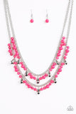 Paparazzi VINTAGE VAULT "Mardi Gras Glamour" Pink Necklace & Earring Set Paparazzi Jewelry