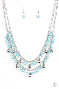 Paparazzi "Mardi Gras Glamour" Blue Necklace & Earring Set Paparazzi Jewelry
