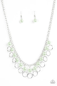 Paparazzi VINTAGE VAULT "Run The Show" Green Necklace & Earring Set Paparazzi Jewelry