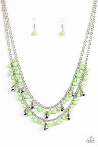 Paparazzi "Mardi Gras Glamour" Green Necklace & Earring Set Paparazzi Jewelry