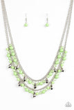 Paparazzi "Mardi Gras Glamour" Green Necklace & Earring Set Paparazzi Jewelry