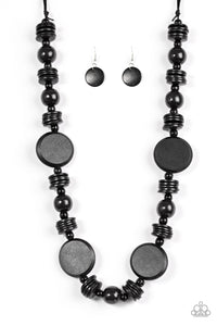 Paparazzi "Tiki Tonga" Black Necklace & Earring Set Paparazzi Jewelry