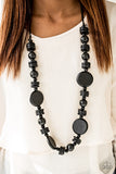 Paparazzi "Tiki Tonga" Black Necklace & Earring Set Paparazzi Jewelry