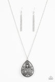 Paparazzi "TEARDROP-Dead Gorgeous" Silver Necklace & Earring Set Paparazzi Jewelry