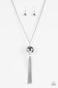 Paparazzi "Big Baller" Silver Necklace & Earring Set Paparazzi Jewelry