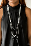 Paparazzi "Diva Dilemma" Silver Necklace & Earring Set Paparazzi Jewelry