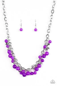 Paparazzi "Palm Beach Boutique" Purple Necklace & Earring Set Paparazzi Jewelry