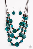 Paparazzi "South Beach Summer" Blue Necklace & Earring Set Paparazzi Jewelry