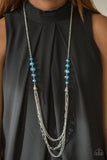Paparazzi "Turn It Up-Town" Blue Necklace & Earring Set Paparazzi Jewelry