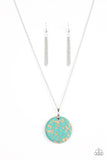 Paparazzi "Back To Earth" Blue Stone Orange Accent Silver Necklace & Earring Set Paparazzi Jewelry