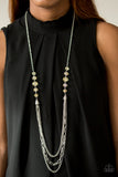 Paparazzi VINTAGE VAULT "Turn It Up-Town" Yellow Necklace & Earring Set Paparazzi Jewelry