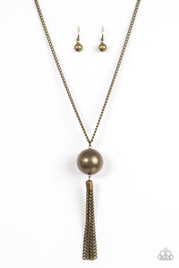 Paparazzi "Big Baller" Brass Necklace & Earring Set Paparazzi Jewelry