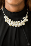 Paparazzi "Glam Queen" White Necklace & Earring Set Paparazzi Jewelry