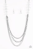 Paparazzi VINTAGE VAULT "Turn It Up-Town" White Necklace & Earring Set Paparazzi Jewelry