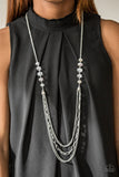 Paparazzi VINTAGE VAULT "Turn It Up-Town" White Necklace & Earring Set Paparazzi Jewelry