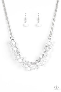 Paparazzi "Boulevard Beauty " White Necklace & Earring Set Paparazzi Jewelry