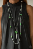 Paparazzi "Cliff Cache" Green Necklace & Earring Set Paparazzi Jewelry