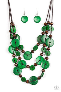 Paparazzi "South Beach Summer" Green Necklace & Earring Set Paparazzi Jewelry
