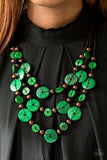 Paparazzi "South Beach Summer" Green Necklace & Earring Set Paparazzi Jewelry