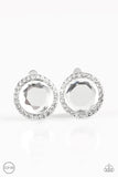 Paparazzi "Positively Princess" White Clip On Earrings Paparazzi Jewelry