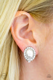 Paparazzi "Romantically Regal" White Clip On Earrings Paparazzi Jewelry