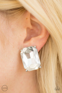 Paparazzi "Opera House Hustle" White Clip On Earrings Paparazzi Jewelry
