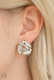 Paparazzi "Summer Dew" White Clip On Earrings Paparazzi Jewelry