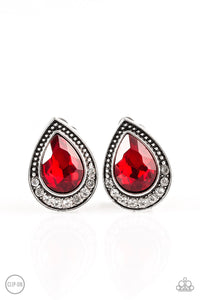 Paparazzi "Radiantly Ravishing" Red Clip On Earrings Paparazzi Jewelry