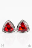 Paparazzi "Daringly Duchess" Red Clip-On Earrings Paparazzi Jewelry