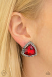 Paparazzi "Daringly Duchess" Red Clip-On Earrings Paparazzi Jewelry