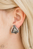 Paparazzi VINTAGE VAULT "Elegant Edge" Silver Clip On Earrings Paparazzi Jewelry