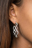 Paparazzi "Cha-Ching Bling" White Earrings Paparazzi Jewelry