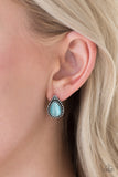 Paparazzi "Wouldn't GLEAM Of It" Blue Moonstone Silver Teardrop Post Earrings Paparazzi Jewelry
