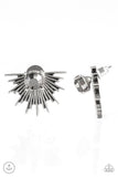 Paparazzi "Dynamic" Silver Hematite Rhinestone Double Sided Post Earrings Paparazzi Jewelry