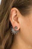Paparazzi "Dynamic" Silver Hematite Rhinestone Double Sided Post Earrings Paparazzi Jewelry