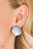 Paparazzi "Hold The SHINE" Silver Clip On Earrings Paparazzi Jewelry