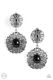 Paparazzi "Venetian Veranda" Black Bead Silver Clip On Earrings Paparazzi Jewelry