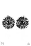 Paparazzi VINTAGE VAULT "WHEELing and Able" Black Clip On Earrings Paparazzi Jewelry