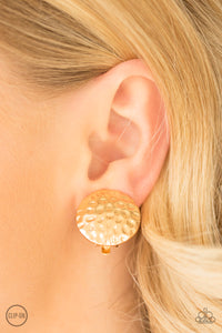 Paparazzi "Hold The SHINE" Gold Clip On Earrings Paparazzi Jewelry
