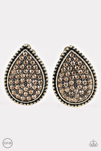 Paparazzi "A Run For Their Money" Brass Clip On Earrings Paparazzi Jewelry