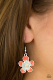 Paparazzi "Havana Harmony" Multi Orange Green Flower Pearl Silver Earrings Paparazzi Jewelry